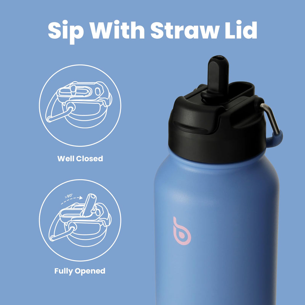 BOTTLE BOTTLE Stainless Steel Bottle with Straw and Pill Box
