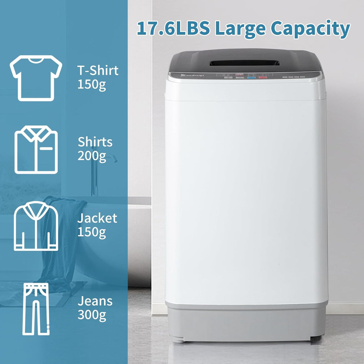 Winado 15.6LBS Full Automatic Portable Washing Machine with Drain Pump