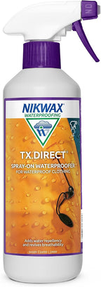 Nikwax TX.DIRECT Spray-On Waterproofer 500ml, Powerful Waterproofing Spray For Outdoor Clothing, Restores Waterproof Treatment for Jackets and Wet Weather Clothing