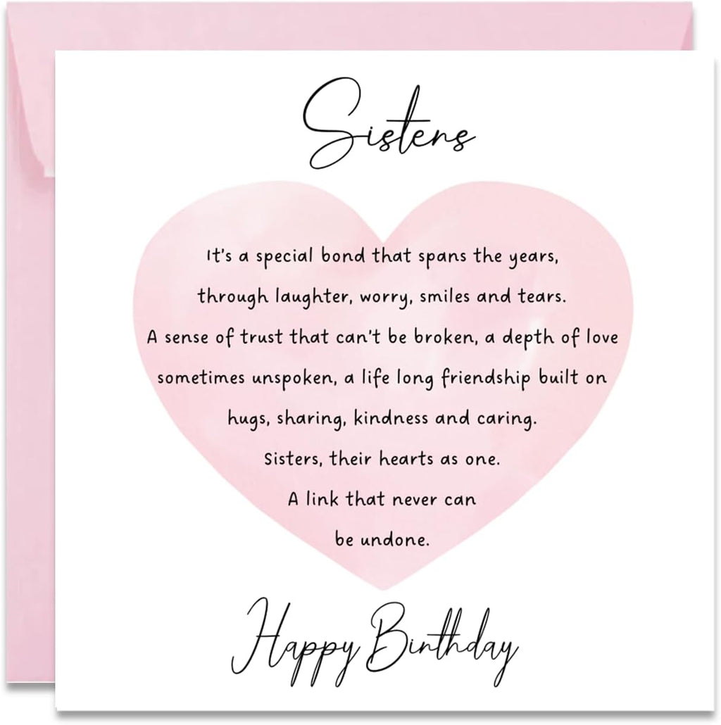 Printperfect - Sister Birthday Card For Her - Female - Sis Birthday Card - Special Sisters Cards For Women