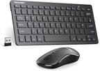 TECKNET Mini Wireless Keyboard and Mouse Set, 2.4G Cordless USB, Black