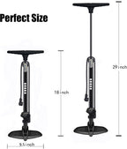 GOBKO Bike Pump Bicycle Floor Pump with Gauge, Bicycle Pumps with Presta and Schrader tire Pump multifunctional Air Pump for Road Bike MTB Sports Balls Pump High Pressure 160Psi &11Bar