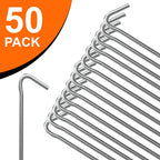 ANSIO® Tent Pegs Pack of 10 Galvanised Metal Pegs 4mm x 9inch Ground Stakes