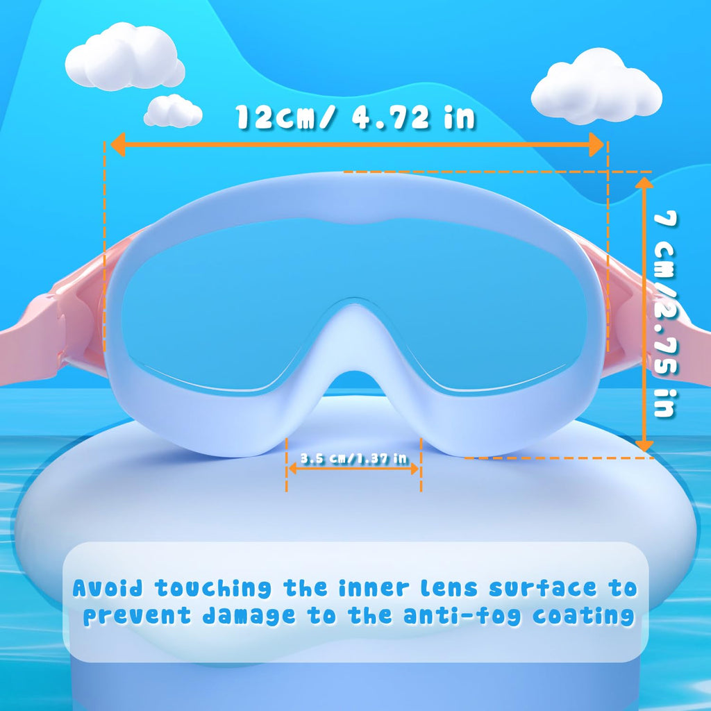 COOLOO Kids Swimming Goggles for Age 3-15, 2 Pack Anti Fog Kids Goggles