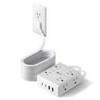 SUPERDANNY Extension Cord,Flat Plug Surge Protector Power Strip,6Ft