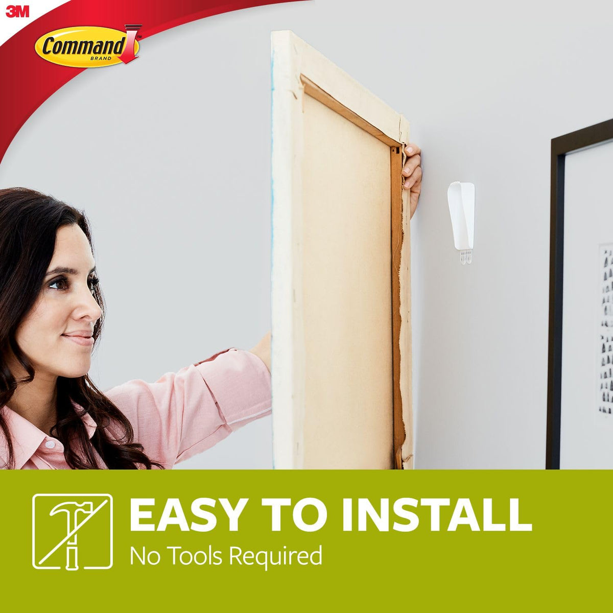 Command Large Canvas Hanger, White, 1 Hook and 2 Adhesive Strips