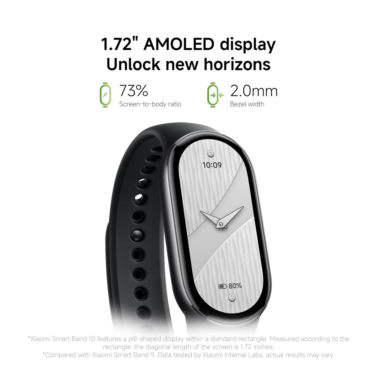 XIAOMI Smart Band 10, Fitness Tracker for Men Women, 21-day battery, White