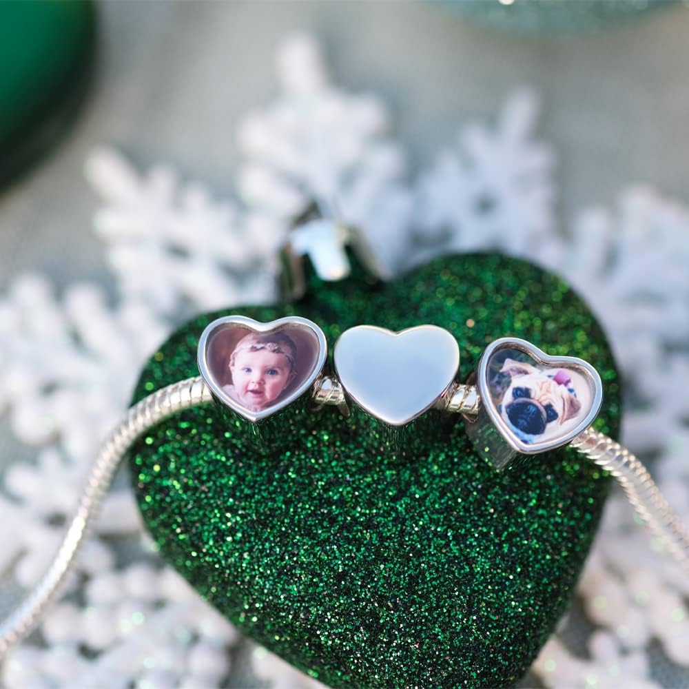 2Burned Custom Personalised Stainless Steel 316 Love Heart Photo Charm