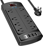 Yintar 6Ft Surge Protector Power Strip with 8 Outlets and 4 USB Ports
