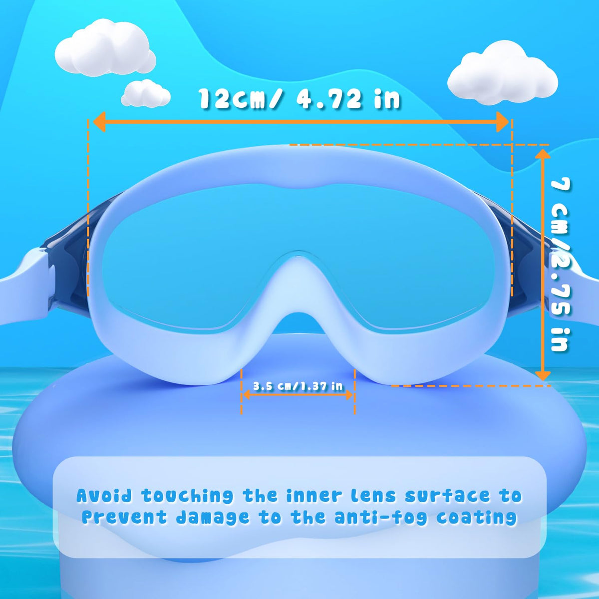 COOLOO Kids Swimming Goggles for Age 3-15, 2 Pack Anti Fog Kids Goggles
