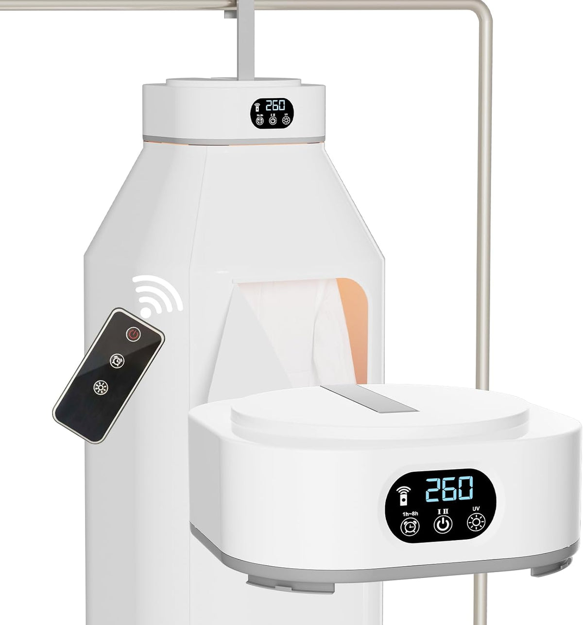 Portable Clothes Dryer, Compact & Foldable Electric Drying Machine for Home, Travel & RV, with Remote Control and Carry Bag