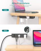 Flat Plug Power Strip, Ultra Thin Flat Extension Cord - 12 Outlets 3 Sides