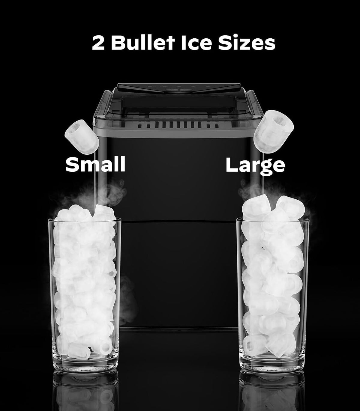 Silonn Ice Maker Countertop, 9 Cubes Ready in 6 Mins, 26lbs in 24Hrs, Self-Cleaning Ice Machine with Ice Scoop and Basket, 2 Sizes of Bullet Ice for Home Kitchen Office Bar Party