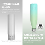 Stainless Steel Insulated Water Bottle, WATERSY Double Walled Metal Vacuum Flask Keep 24 Hrs Cold & 12 Hrs Hot Thermal Metal Sports Bottles 500ml BPA Free for Outdoor, Work, Gym, School (Black)