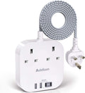 Extension Lead, Power Strips with 2 Way Outlets 4(4.5A, 2 Type C & 2 USB-A)