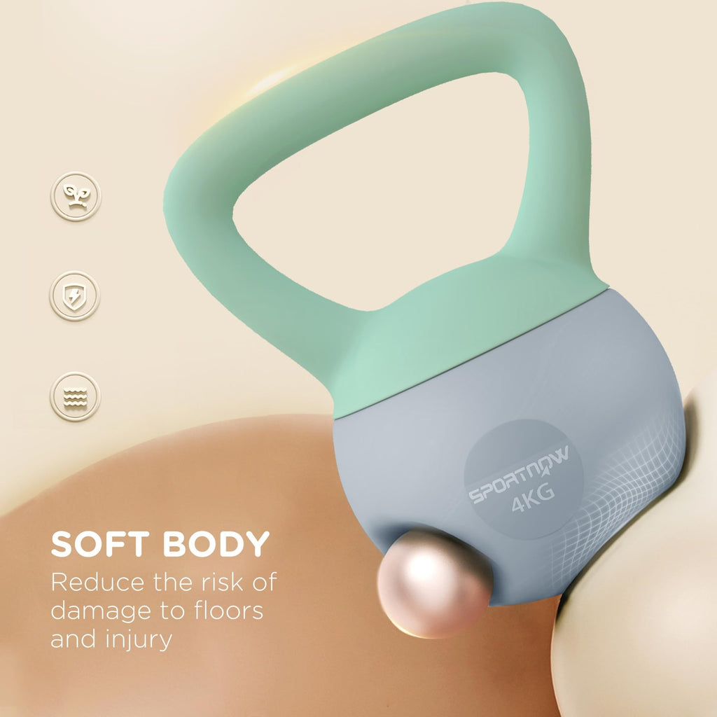 SPORTNOW 4/6/8/10/12kg Soft Kettlebell with Non Slip Handle Grey