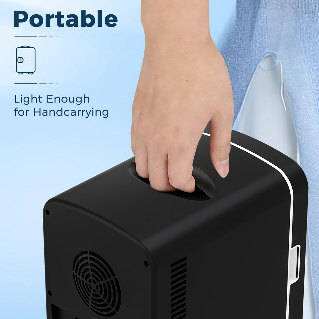 Antarctic Star Compact Refrigerator, Portable Mini Fridge, Skin Care 4L Capacity/6 Cans, for Bedroom, Car, Office & Dorm, Small Cooler for Cosmetics, Beverage and Food, White