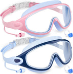 COOLOO Kids Swimming Goggles for Age 3-15, 2 Pack Anti Fog Kids Goggles