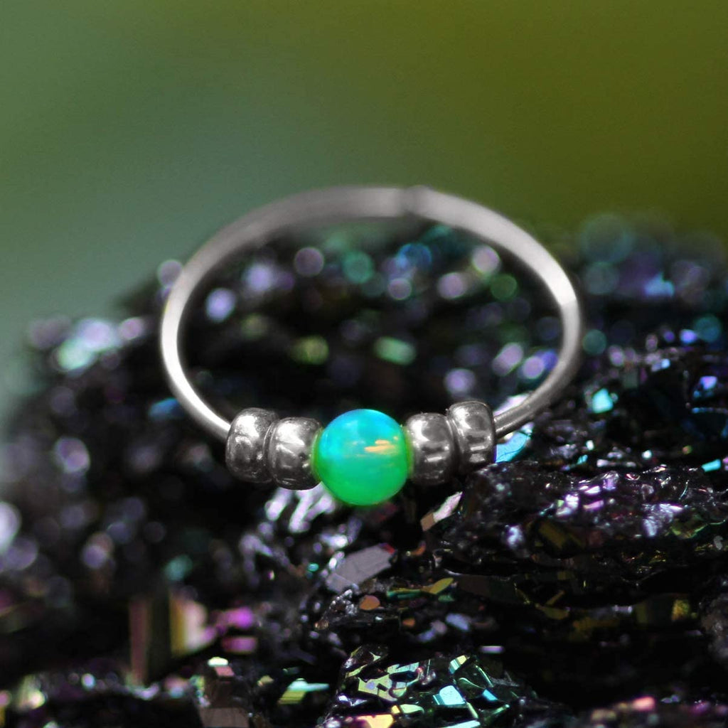Ultra Thin Opal Nose Ring