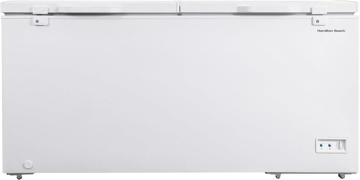 Hamilton Beach 17 cu ft Chest Deep Freezer - White, GARAGE READY Food for Large Family, Storage Basket, Space-Saving Flat Back, Stay-Open Lid, Front-Access Drain, for Basement, Laundry Room, Cottage