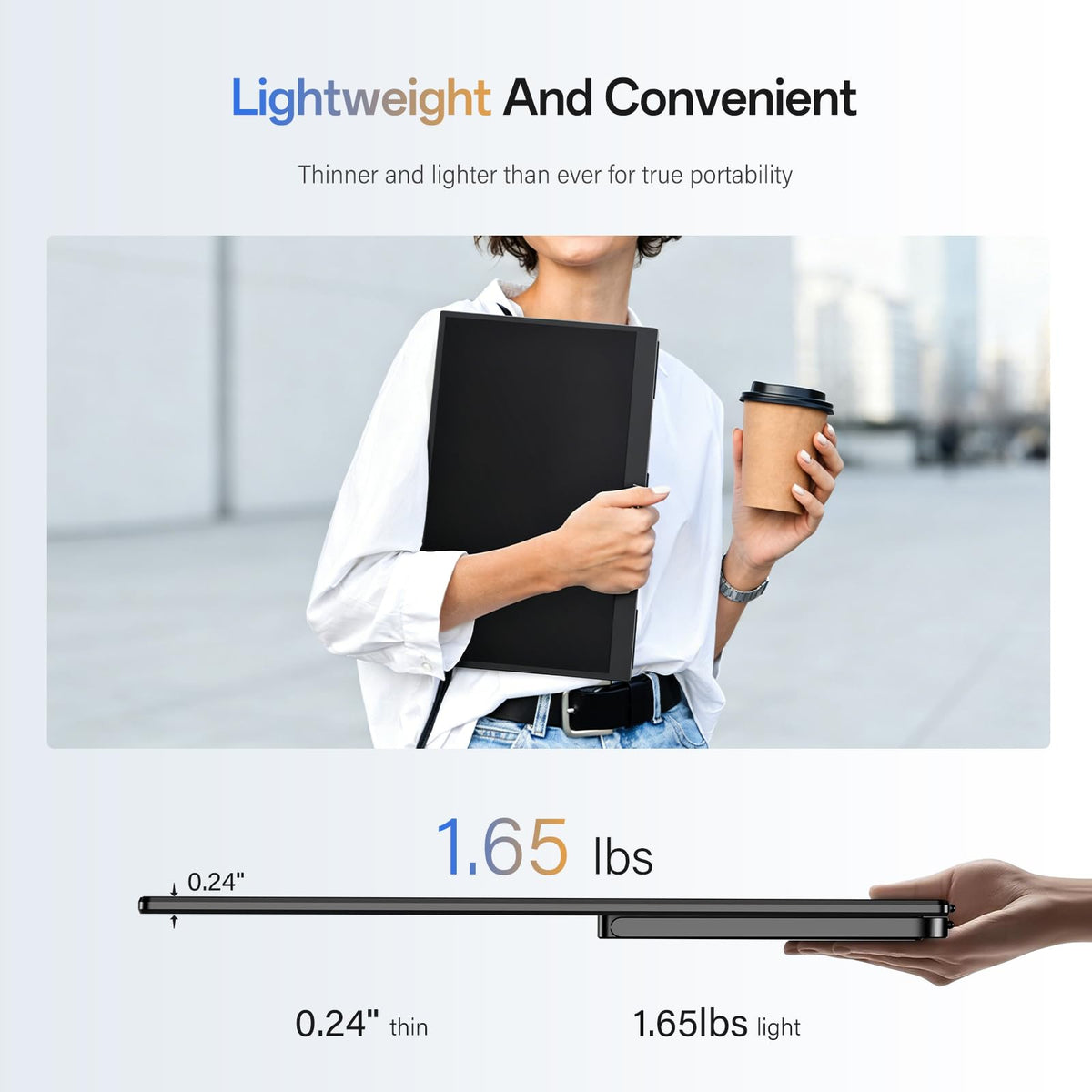 InnoView Portable Monitor, 15.6 Inch FHD 1080P HDMI USB C Second External Monitor for Laptop, Desktop, MacBook, Phones, Tablet, PS5/4, Xbox, Switch, Built-in Speaker with Protective Case