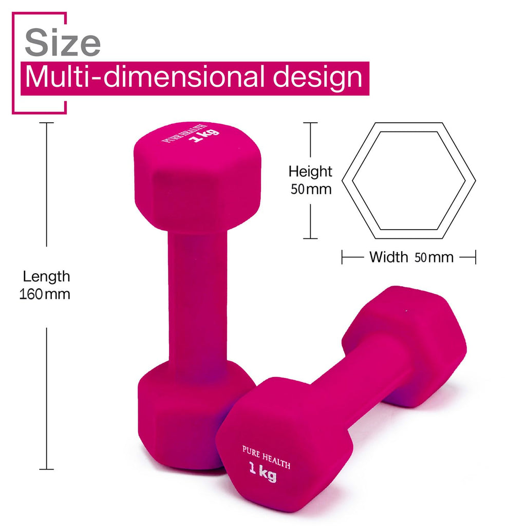 Neoprene Dumbbell Hand Weights Pair Home Exercise for Women Men Arm Pilates Dumbbells in 1kg 1.5kg 2kg 3kg 4kg 5kg 8kg 10kg Set