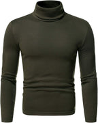 Men's Thermal Turtle Neck Top Long Sleeve Turtleneck Shirts Basic Undershirt Baselayer Pullover for Winter