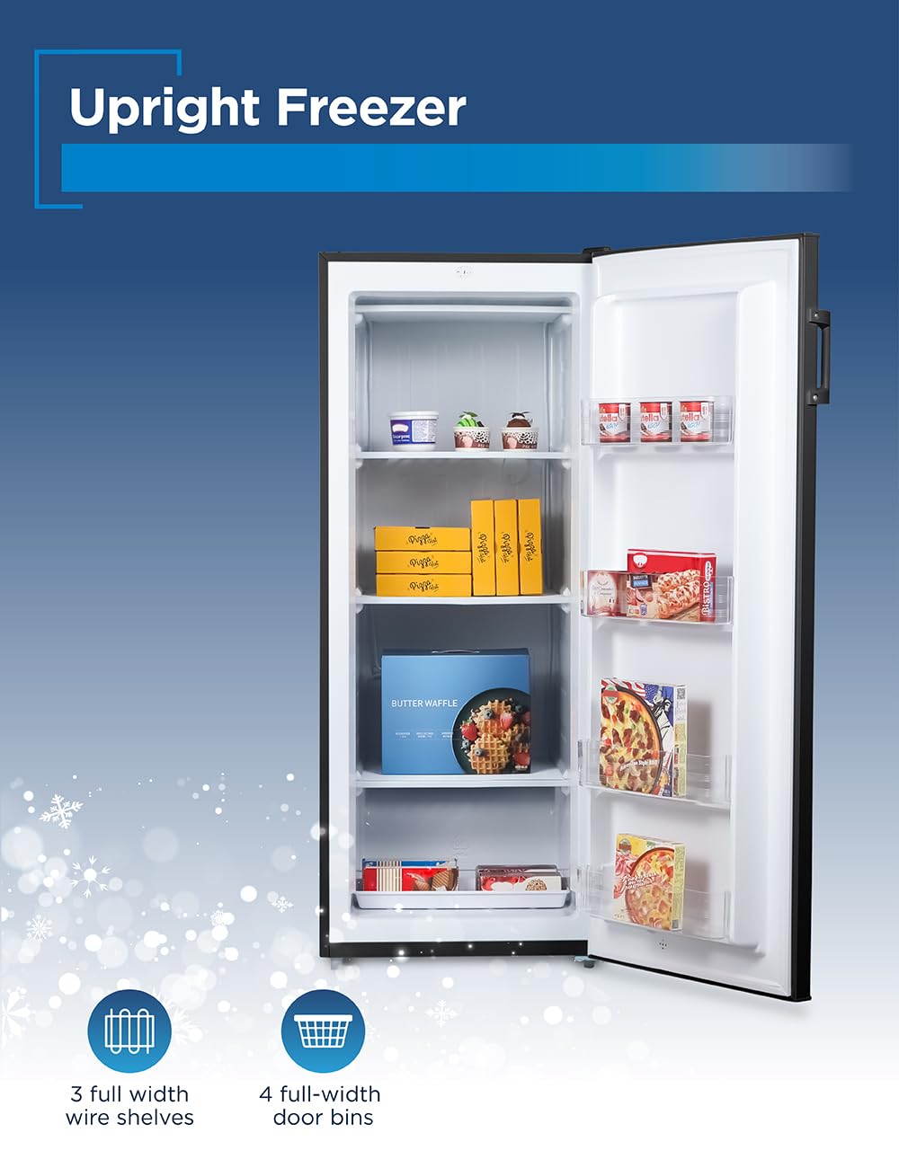 BLACK+DECKER 14 Cu. Ft. Convertible Freezer Refrigerator, Upright Freezer with Glass Shelves, ENERGY STAR rated, Frost Free, BUC1400XB, Black