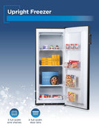 BLACK+DECKER 14 Cu. Ft. Convertible Freezer Refrigerator, Upright Freezer with Glass Shelves, ENERGY STAR rated, Frost Free, BUC1400XB, Black