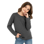 Kids Girls Boys New Plain Long Sleeve Basic Stretch Round Neck T-Shirt School Tee Top Size 2-13 Years