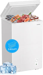 BANGSON 3.5 Cu.Ft Chest Freezer for Apartment, White