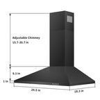 SNDOAS Range Hood 30 inch,Wall Mount Range Hood in Stainless Steel With Ducted/Ductless Convertible,Stove Vent Hood with Aluminum Filters,3 Speed Exhaust Fan,LED Light,Button Control