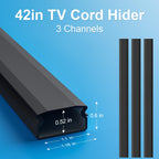 Yecaye TV Cord Hider, 42in Cord Cover Wall Mounted, W1.18in H0.6in, Beige