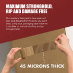 Merrimen Strong Heavy Duty Roll Pack Brown Packaging Tape, Secure Sticky Sealing Tape for Parcel Boxes, Moving Boxes, Large Postal Bags for Long Term Storage, (48MM x 66M) (3 rolls, Brown)