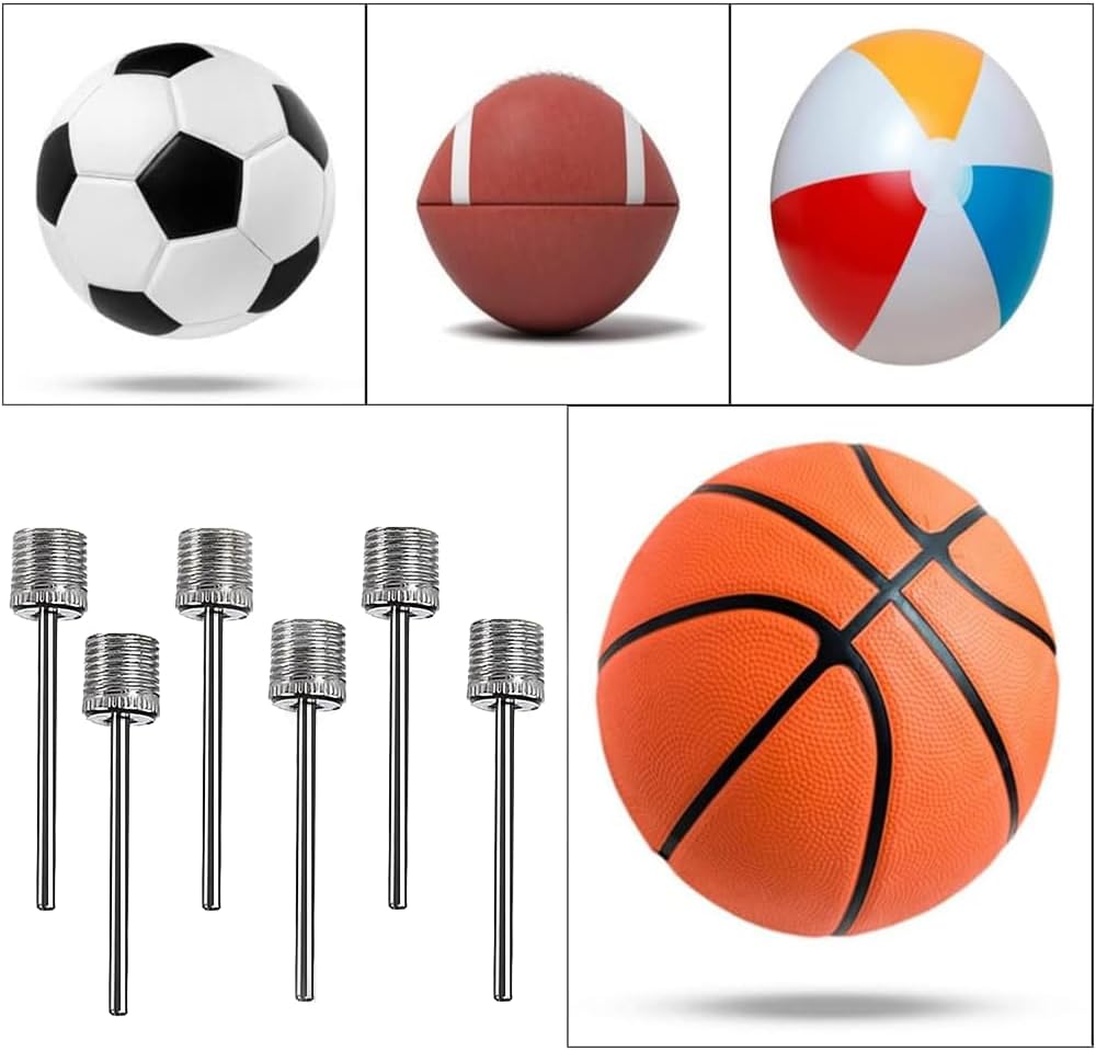 Lmyzcbzl Ball Pump Needles, 6 Pcs Air Pump Needles, Ball Pump Inflation Needle, Inflating Pump Needle, for Basketball, Soccer, Rugby, Volleyball, Etc
