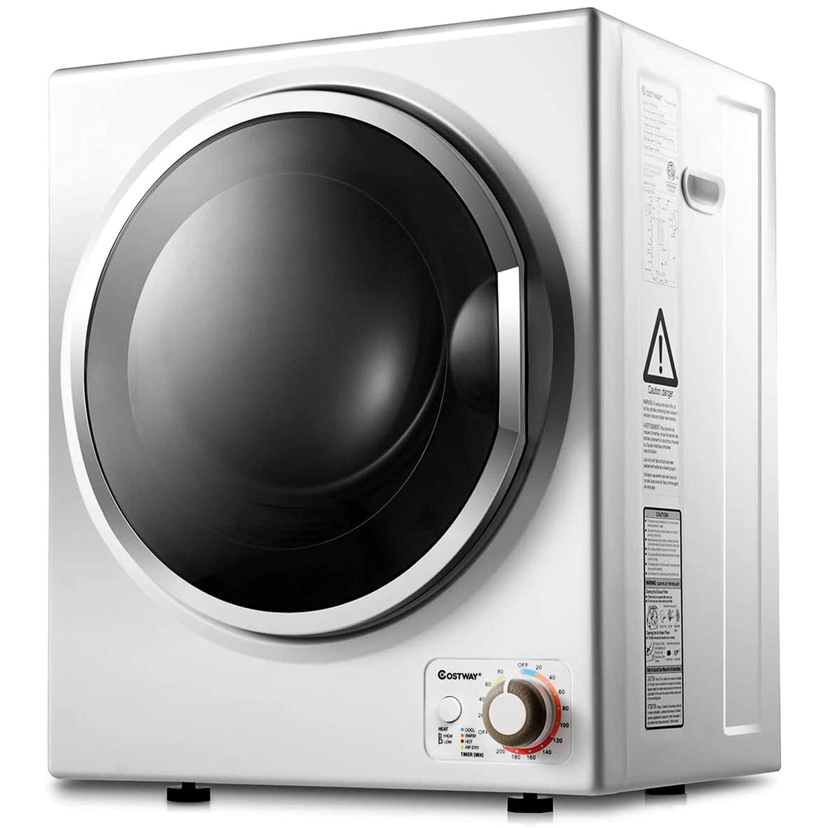 COSTWAY 1.5 Cu.ft. Portable Clothes Dryer,850W Compact Laundry Dryer,Silver