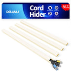 Wire Hider, 157in Delamu Cord Hider Wall, Paintable Wire Covers for Cords, TV Cable Hider Wall Kit, Cable Covers Raceway, Cable Management Hide TV Cords for Wall Mount TV, 10XL15.7 W0.95 H0.55in Brown