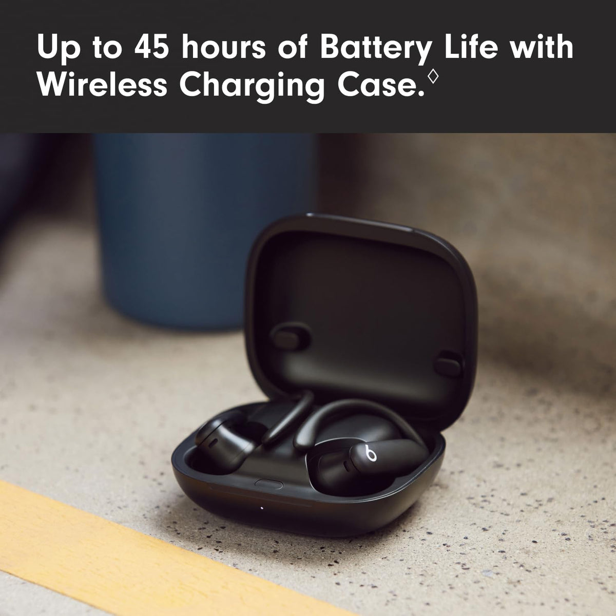 Beats Powerbeats Pro 2 - Wireless Noise Cancelling Workout Earbuds with Secure- Fit Earhooks, Up to 45-Hour Battery with Charging Case, Sweat & Water Resistant, Heart Rate Monitoring - Jet Black
