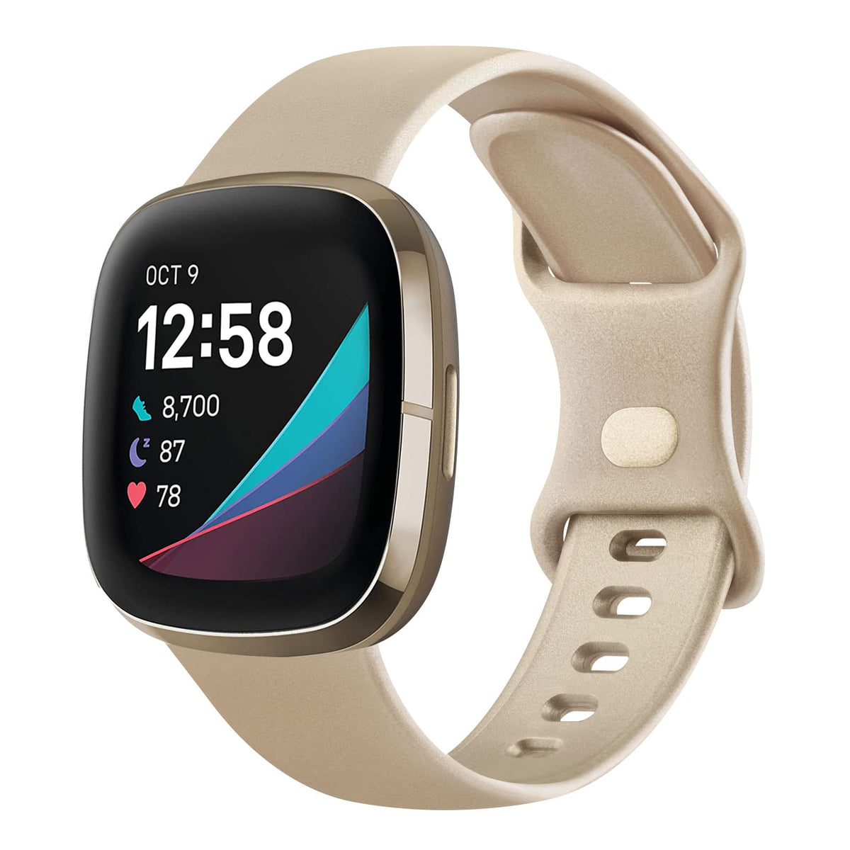 AK Straps for Fitbit Sense 2/Fitbit Sense/Fitbit Versa 4/Fitbit Versa 3 Straps for Women Men,Silicone Sport Classic Soft Replacement Straps Compatible with Fitbit Versa 3/Versa 4/Sense/Sense 2