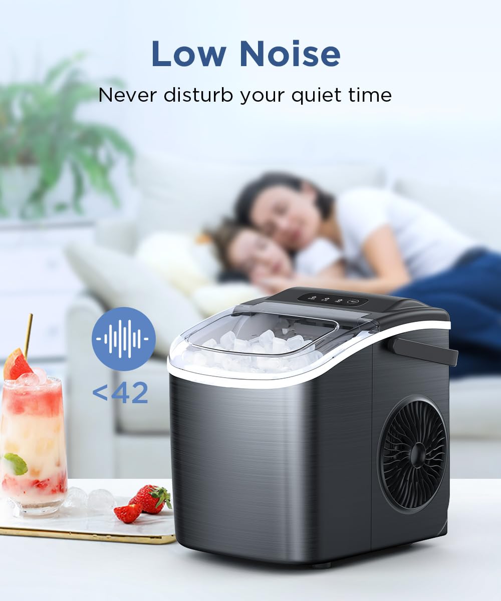 COWSAR Nugget Countertop Ice Maker, Automatic Ice Dispenser, 33 lbs/Day Chewable Pellet Ice Machine with Self-Cleaning & Measured Dispensing, Portable Ice Maker for Home, Kitchen, Office
