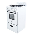 Avanti Compact Gas Range Oven, 4 Sealed Burners, 20-Inch, Stainless Steel
