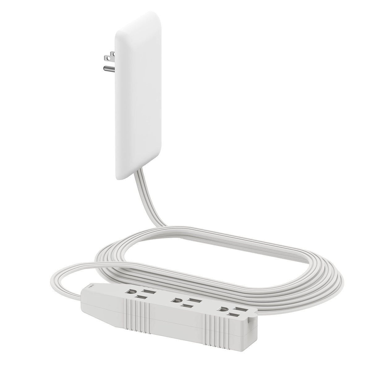 LIDER Flat-Face Outlet Extender, 3 Receptacles, 8ft Cord, 1625W, ETL Listed