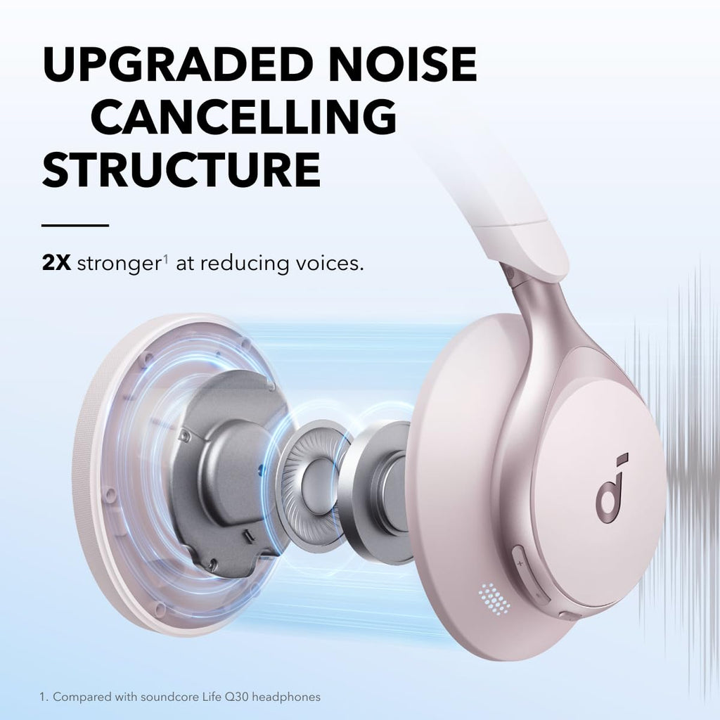 Soundcore Anker Space 2 Bluetooth 6.1 Over-Ear Headphones, Travel-Ready