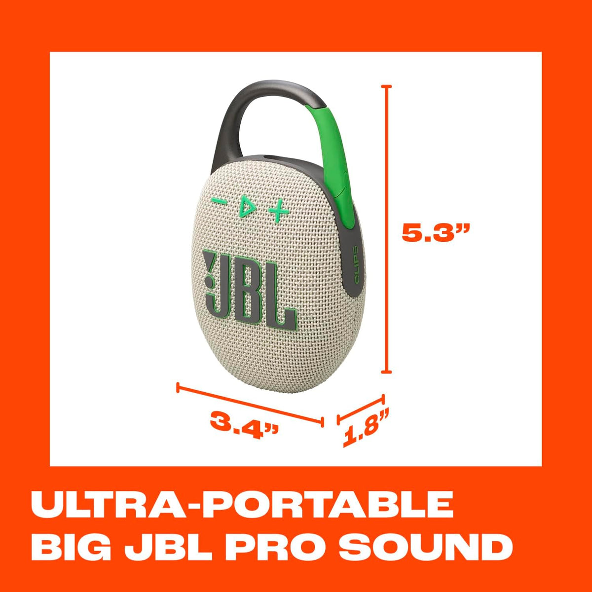 JBL Clip 5 - Ultra-Portable Waterproof Speaker - Sand