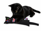 British-Made Refillable Catnip Kicker Toy – 50cm Plush Black Cat with Front Pocket & Bonus Catnip Refill Bag – Freshly Made in the UK, Durable & Eco-Friendly Fun (Black, Catnip, Refillable Cat Kicker)