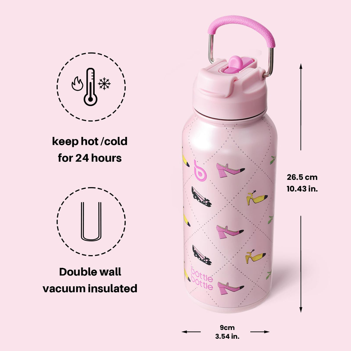 BOTTLE BOTTLE Stainless Steel Bottle with Straw and Pill Box