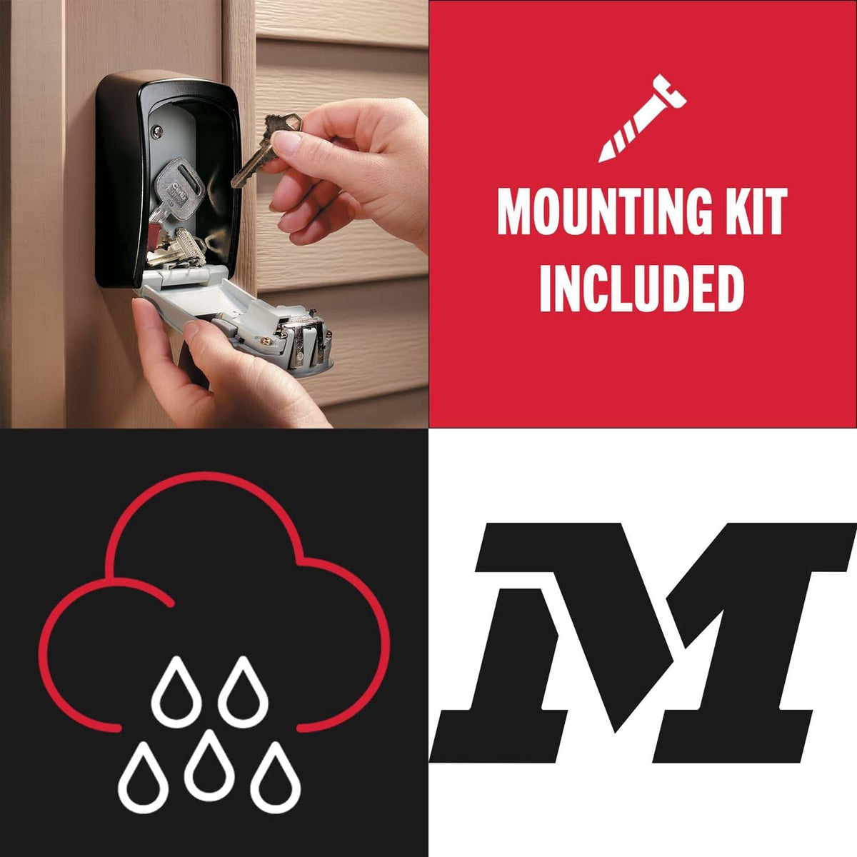 Master Lock Key Safe Wall Mounted, Medium, Outdoor