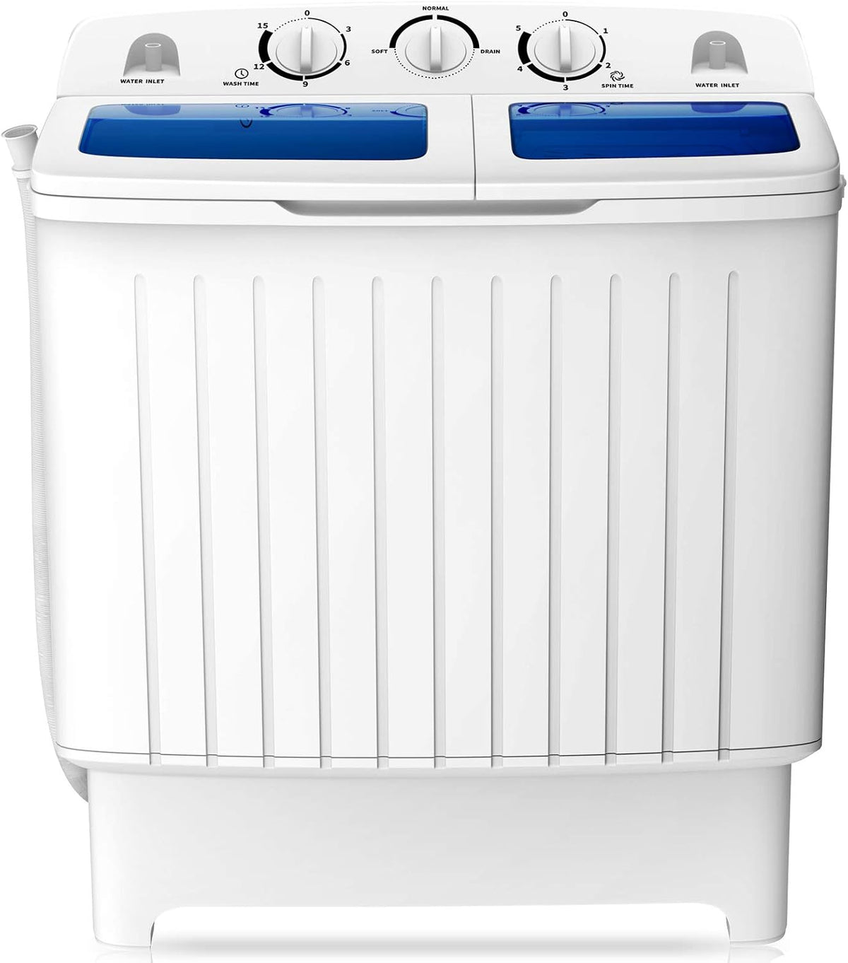 COSTWAY Portable Washing Machine, 12Lbs Washer and 8Lbs Spinner, Blue+White