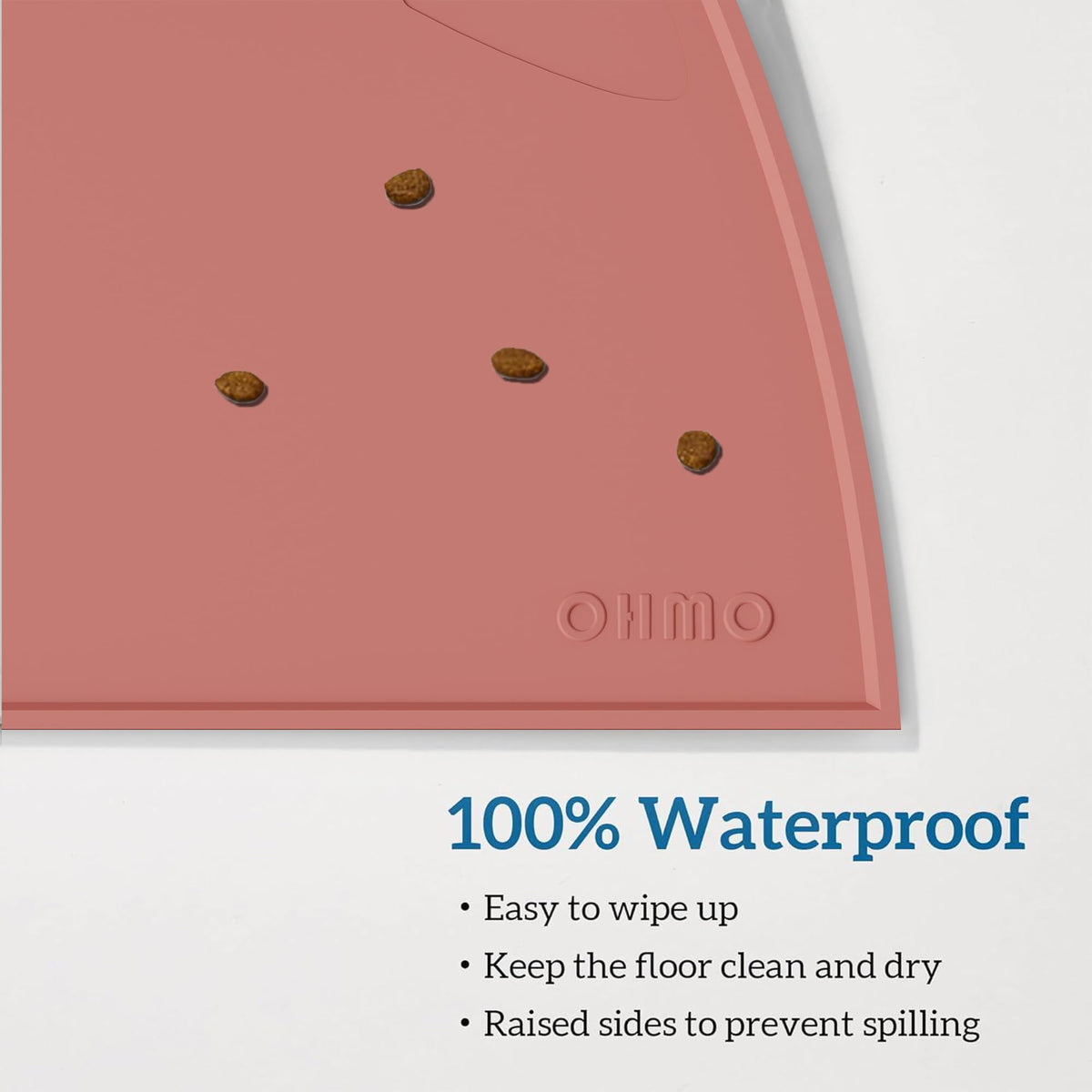 OHMO Silicone Cat Food Mat for Food&Water Bowls, 46x25cm, Honey