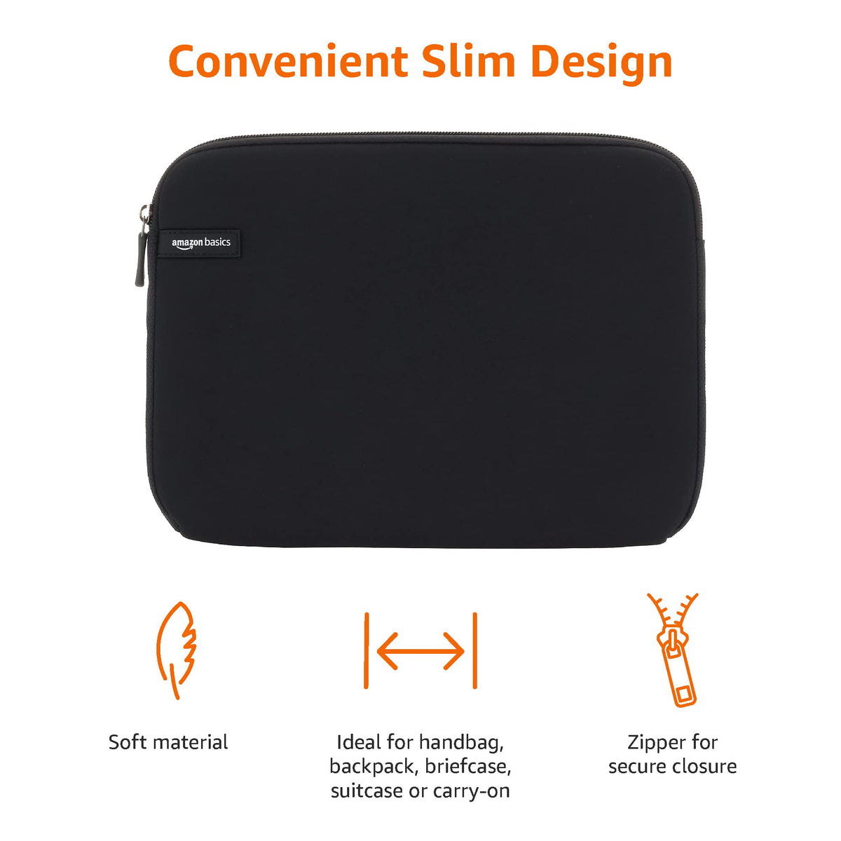 Amazon Basics 29.5 cm Laptop Sleeve Case in Black